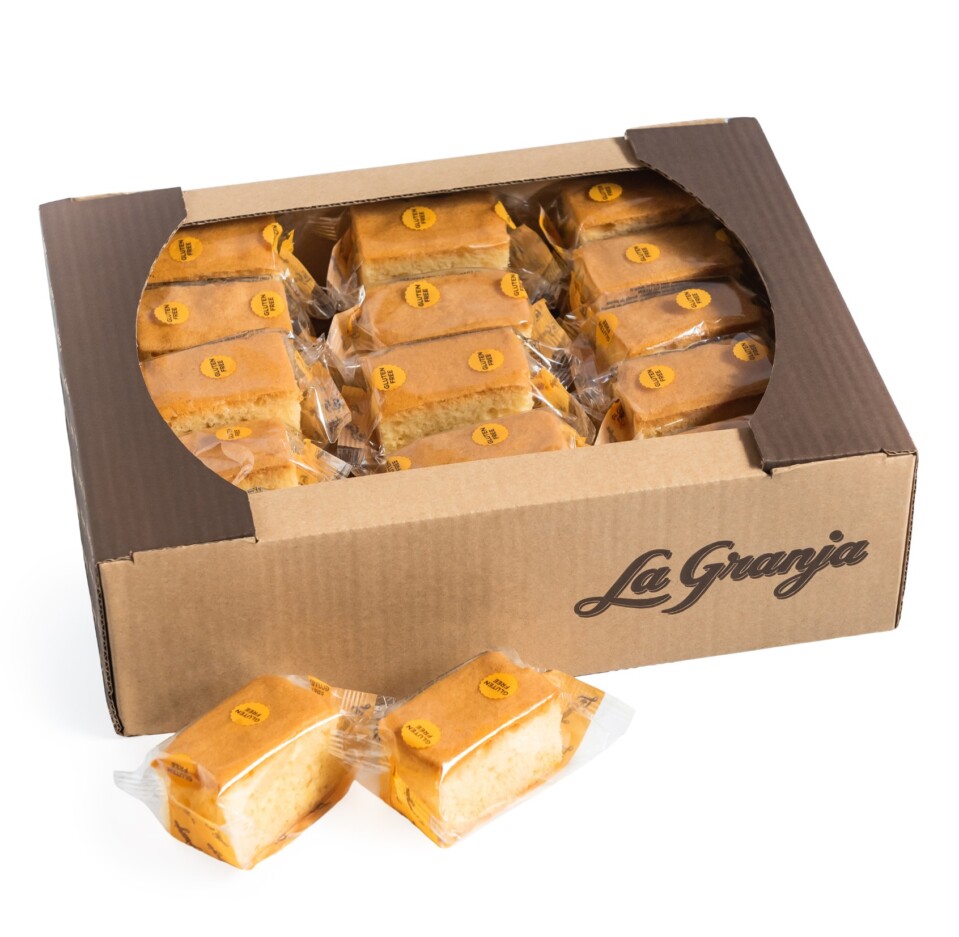 Caja de bizcocho tradicional sin azúcares, sin gluten y sin lactosa 30 uds