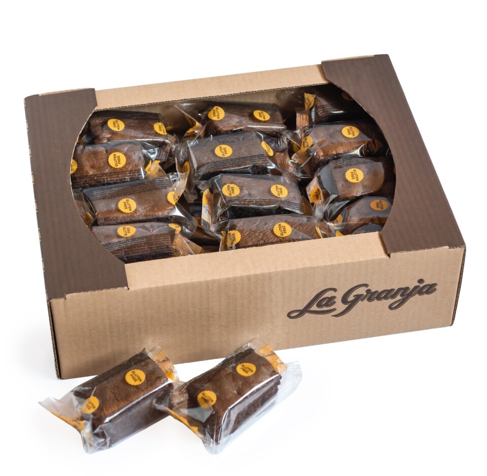Caja de bizcocho de cacao con chips de chocolate sin gluten y sin lactosa 30 uds