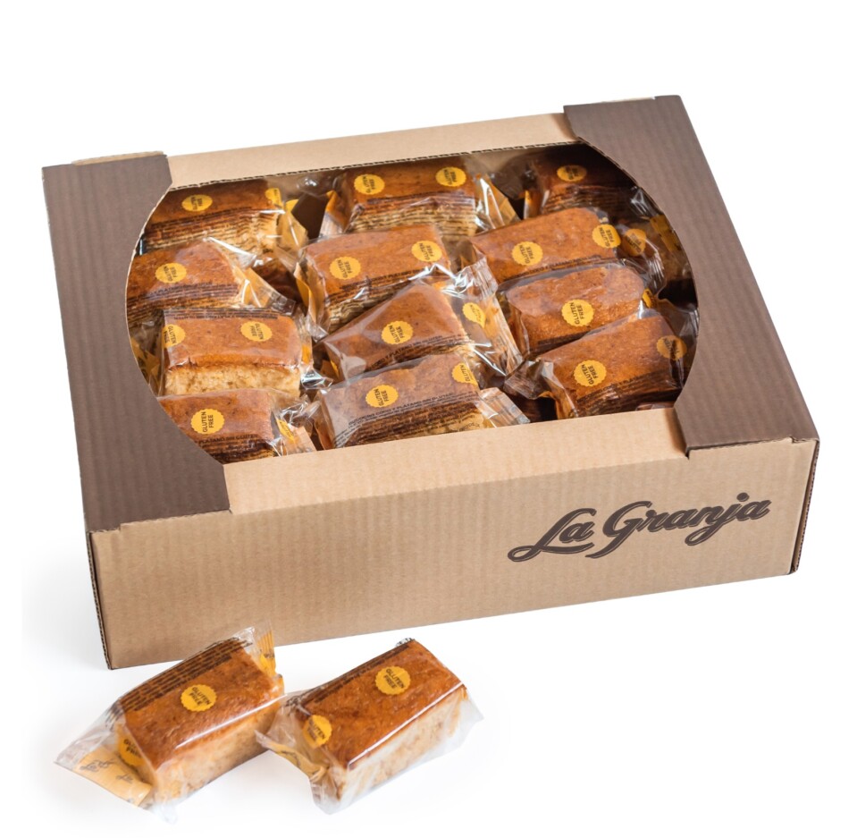 Caja de bizcocho coco y plátano sin gluten y sin lactosa 30 uds