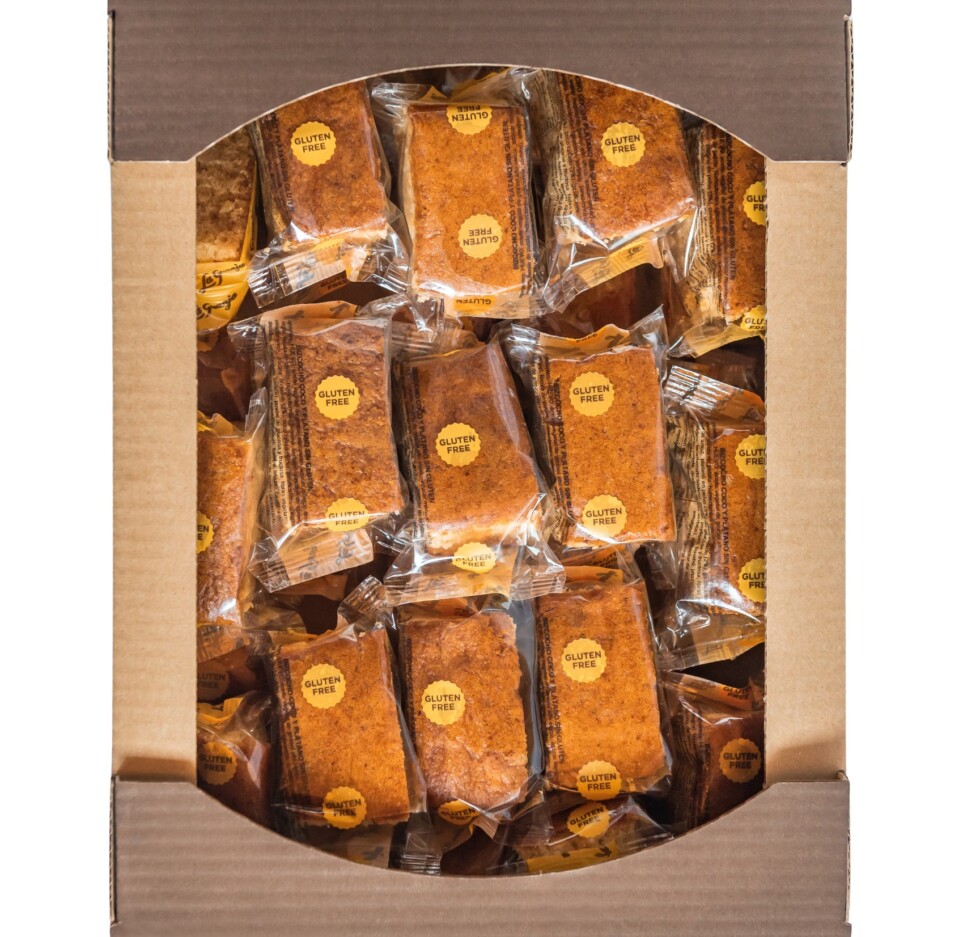 Caja de bizcocho coco y plátano sin gluten y sin lactosa 30 uds