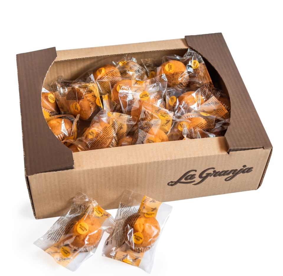 Box of traditional gluten-free and lactose-free muffins 30uds