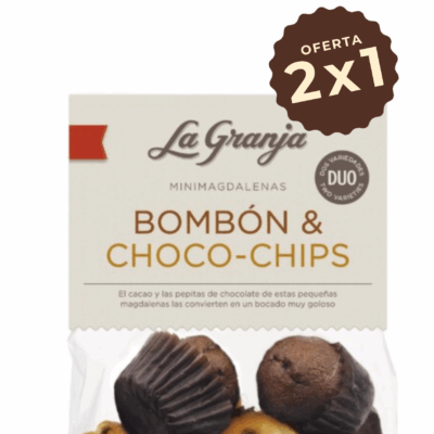Mini magdalenes duo bombó i xips de xocolata