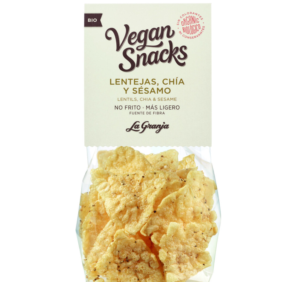 Vegan snacks lenteja, chía y sésamo