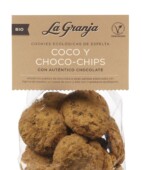 Organic spelt cookies with coconut and chocolate chips