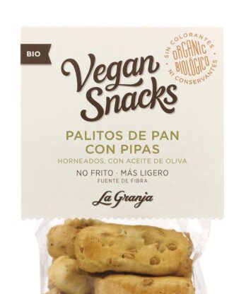 Palitos de pan ecológicos pipas con aceite de oliva
