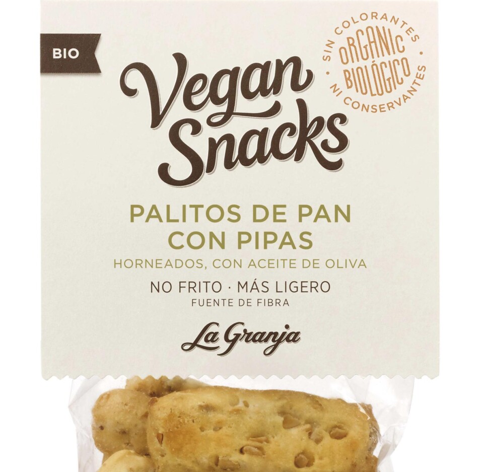 Palitos de pan ecológicos pipas con aceite de oliva