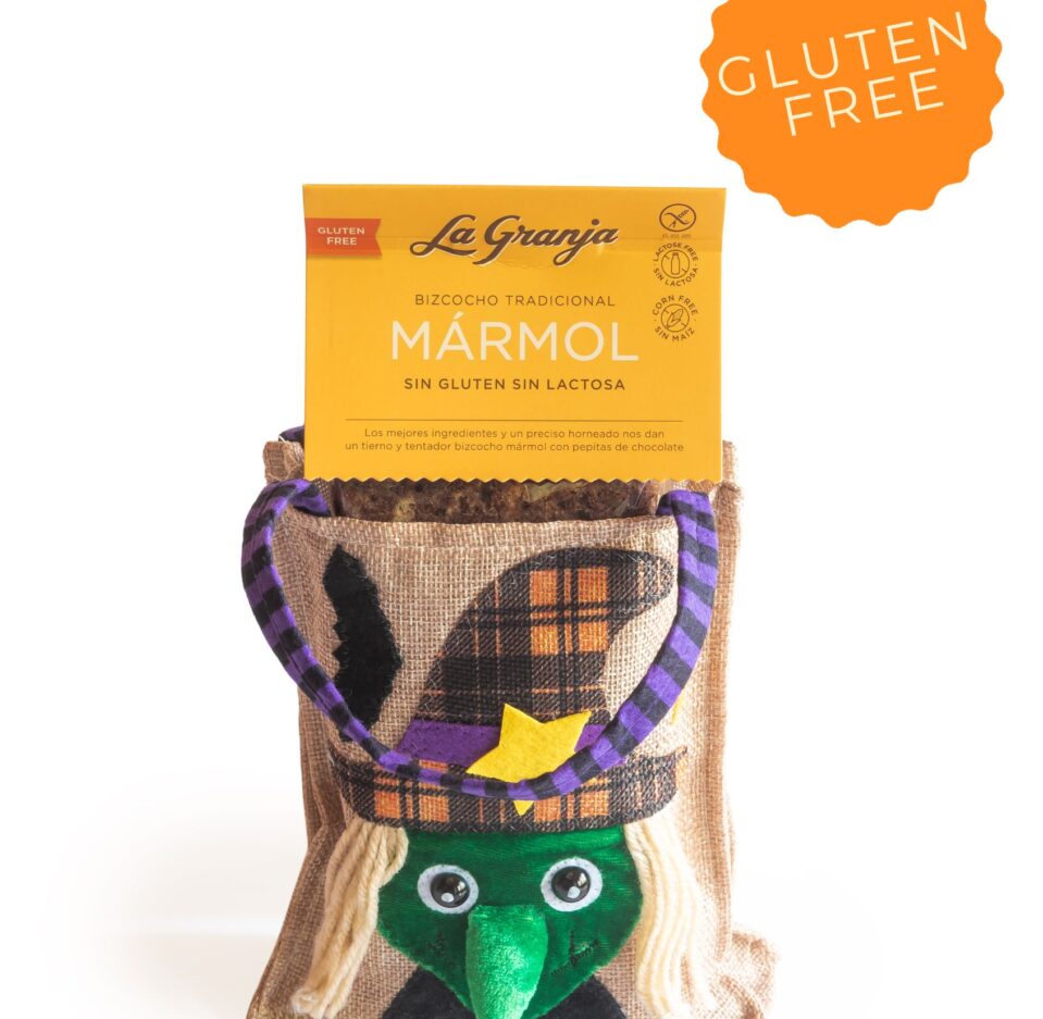Bolsa Regalo Bruja Halloween con Bizcocho Mármol
