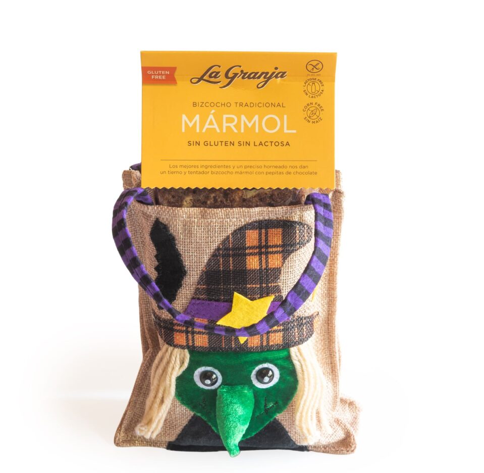 Bolsa Regalo Bruja Halloween con Bizcocho Mármol