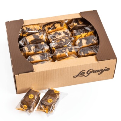 Caja de bizcocho tradicional mármol sin gluten y sin lactosa 30 uds