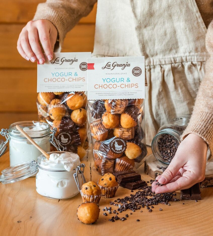Mini-magdalenas duo yogur y choco-chips