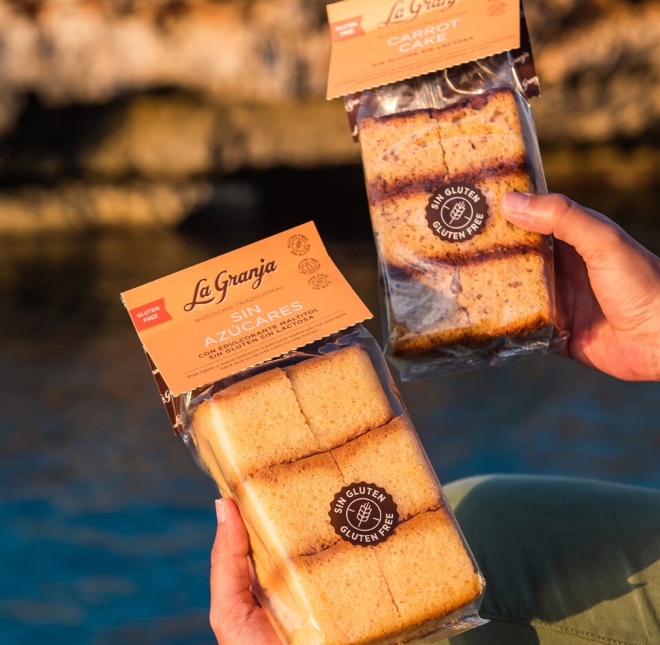 Bizcocho tradicional sin azúcares con edulcorante maltitol, sin gluten y sin lactosa