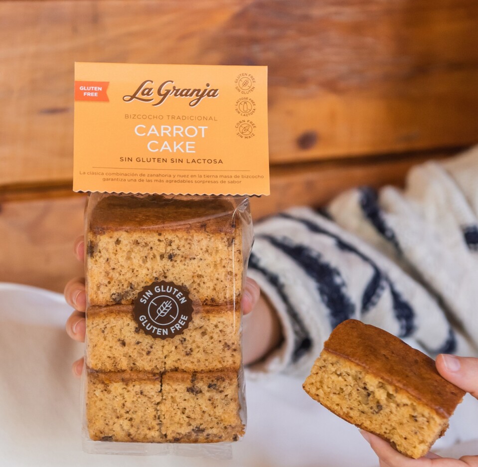 Bizcocho tradicional carrot cake sin gluten y sin lactosa