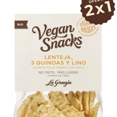 Vegan snacks lenteja, 3 quinoas y lino