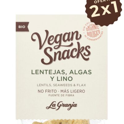 Vegan snacks lenteja, 3 quinoas y lino