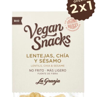 Vegan snacks lenteja, 3 quinoas y lino