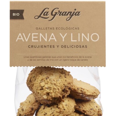 Galletas ecológicas avena y lino