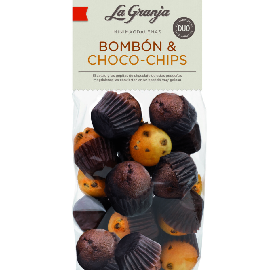 Mini-magdalenas duo bombón y choco-chips