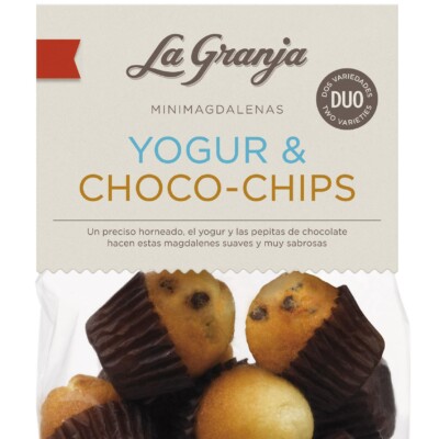 Mini magdalenes duo xips de xocolata i iogurt