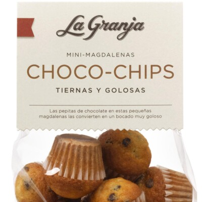 Mini magdalenas xips de xocolata