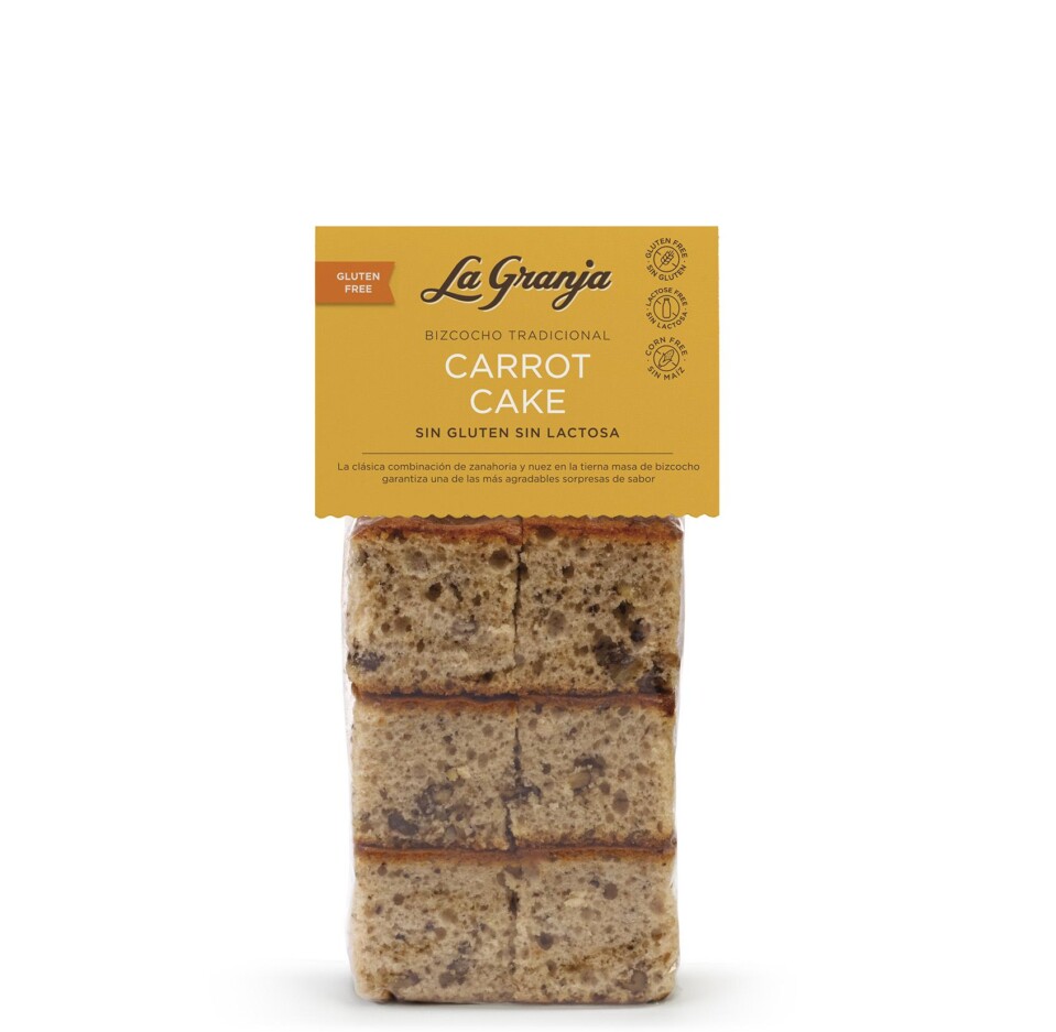Bizcocho tradicional carrot cake sin gluten y sin lactosa