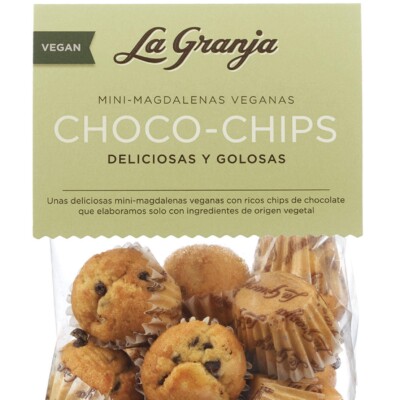 Mini magdalena tradicional con choco-chips vegana