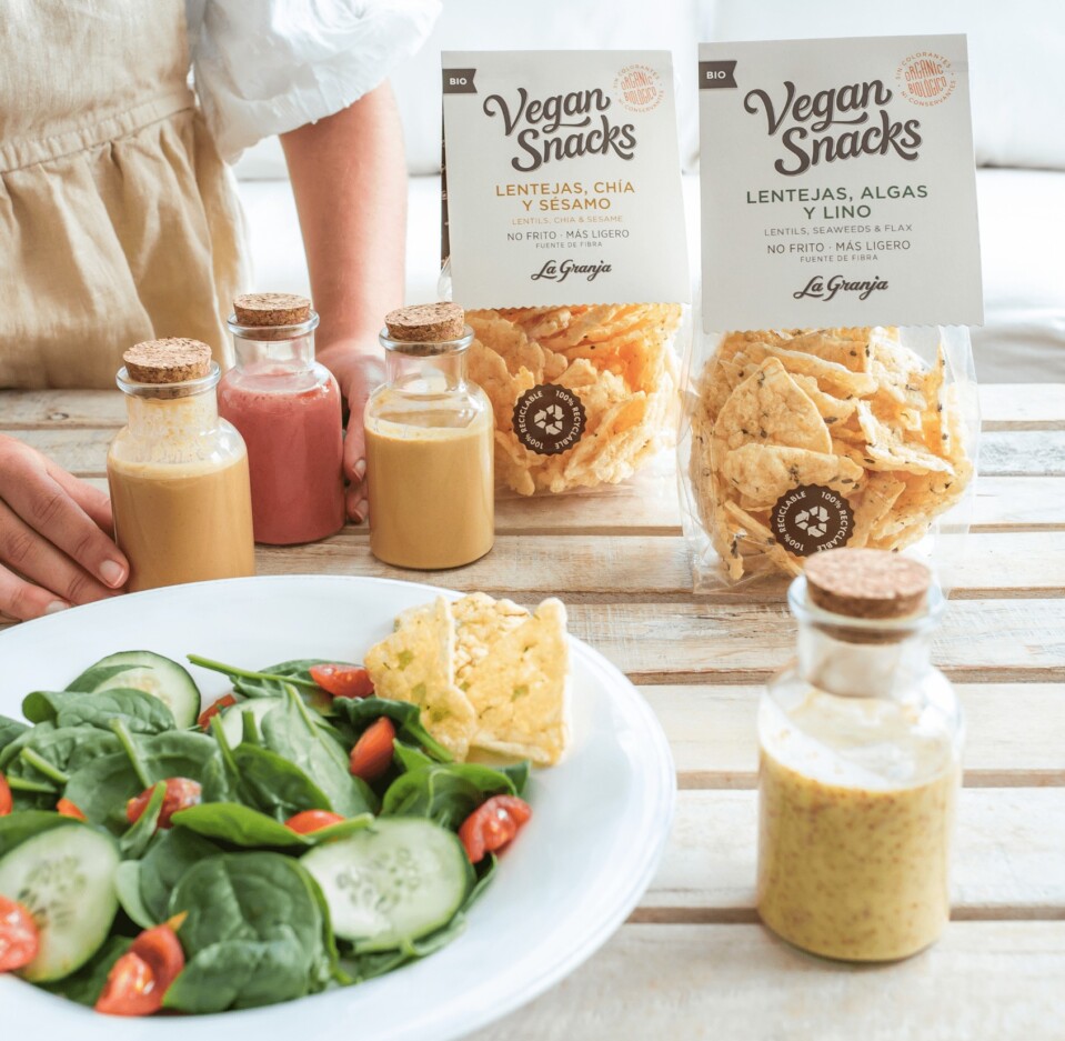 Vegan snacks lenteja, chía y sésamo