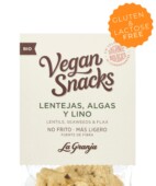 Vegan lentil, seaweed and flax snacks