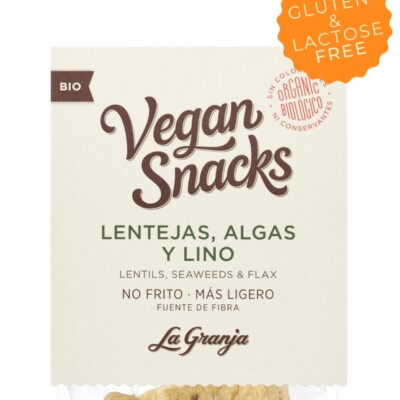 Vegan lentil, seaweed and flax snacks