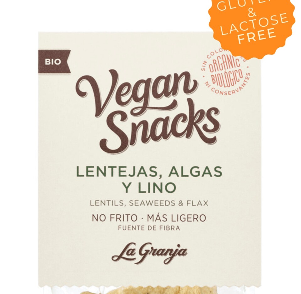 Vegan lentil, seaweed and flax snacks