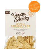 Vegan snacks lenteja, 3 quinoas y lino