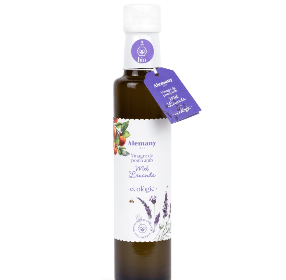 Organic apple vinegar with lavender honey