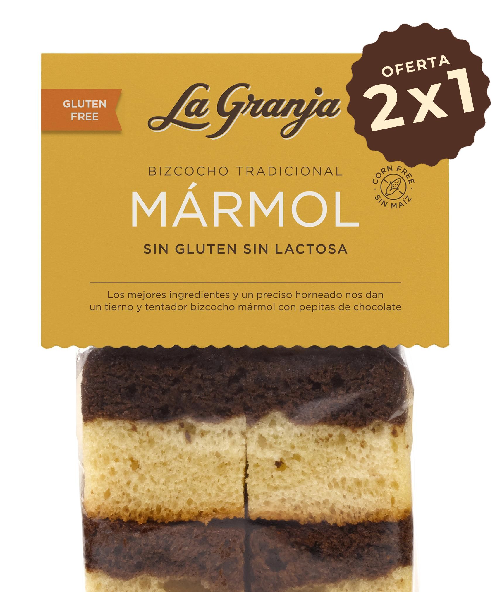 Bizcocho tradicional mármol sin gluten y sin lactosa