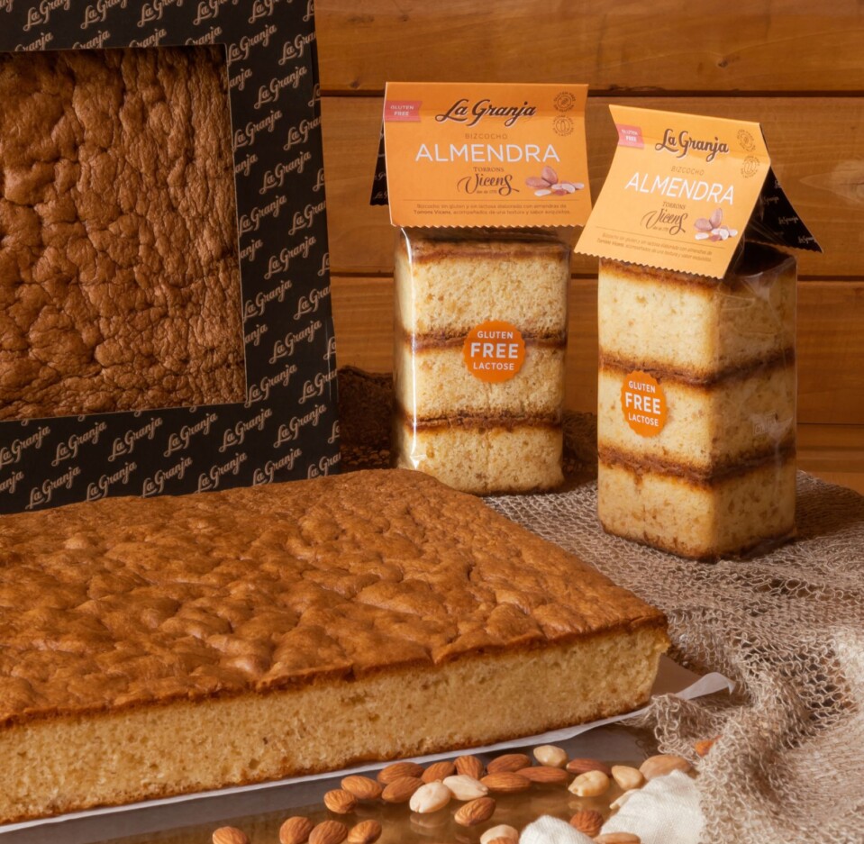 Sheet 1.8Kg of gluten free & lactose free sponge cake with Vicens Almond