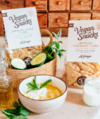 Vegan lentil, seaweed and flax snacks