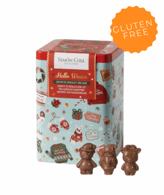 Can of assorted chocolates Hello Winter