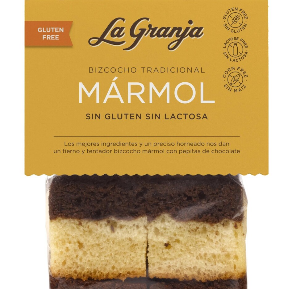 Traditional gluten and lactose free marble sponge cake